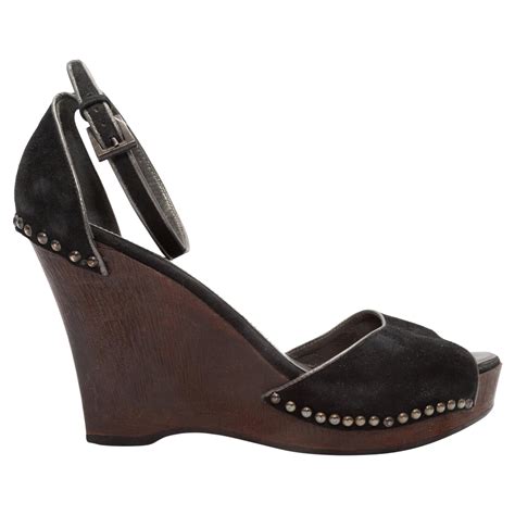 prada suede wedge shoes|chunky prada shoes.